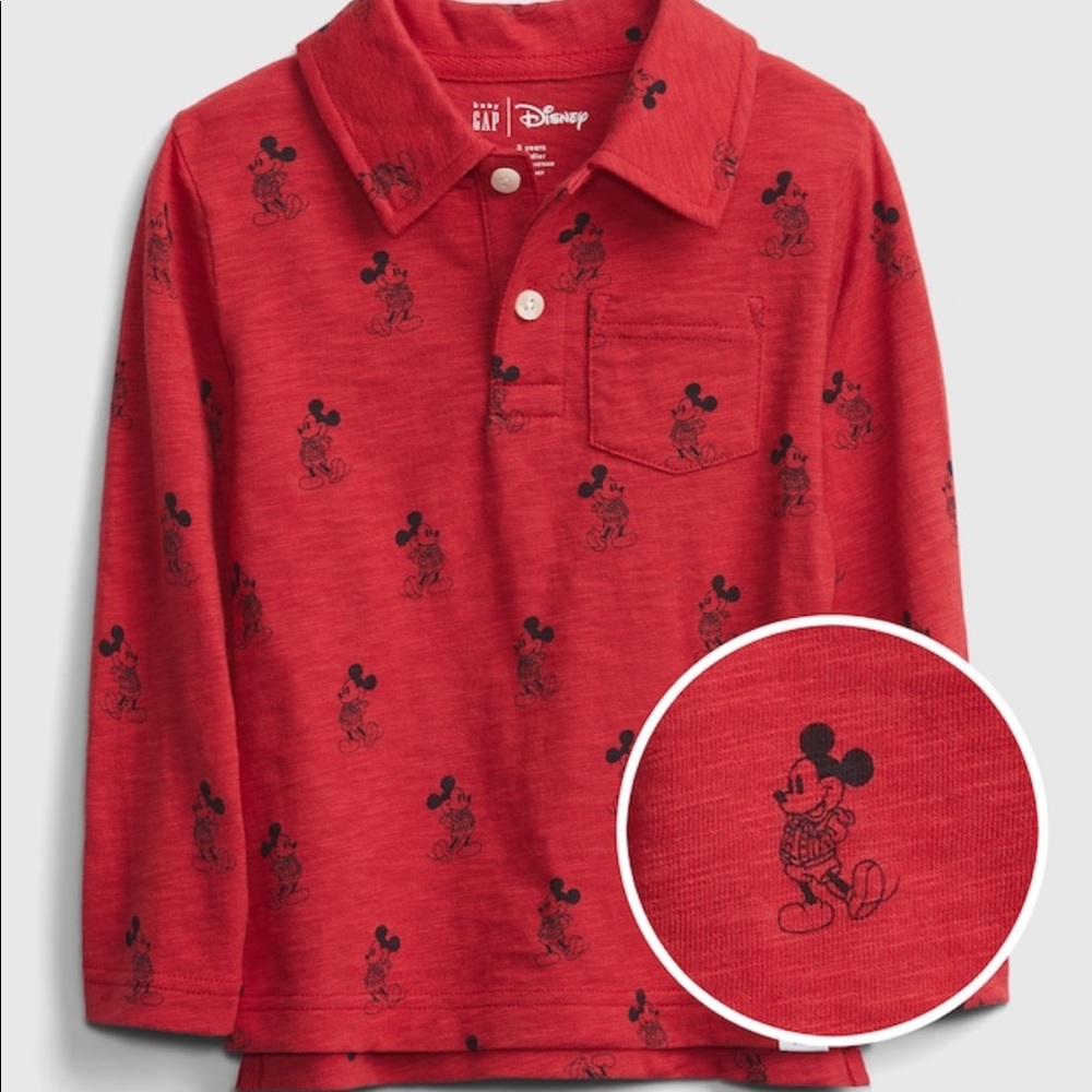 Collared Mickey Mouse long sleeve